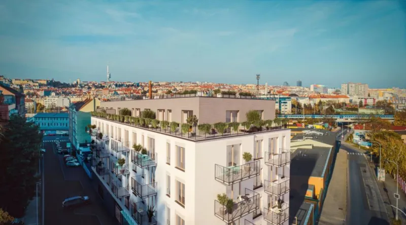 Prodej bytu 2+kk, 63,1 m2, 2.NP, pochozí terasa, Praha Nusle